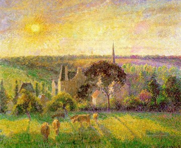 カミーユ・ピサロ Painting - エラニーの教会と農場 1895年 カミーユ・ピサロ